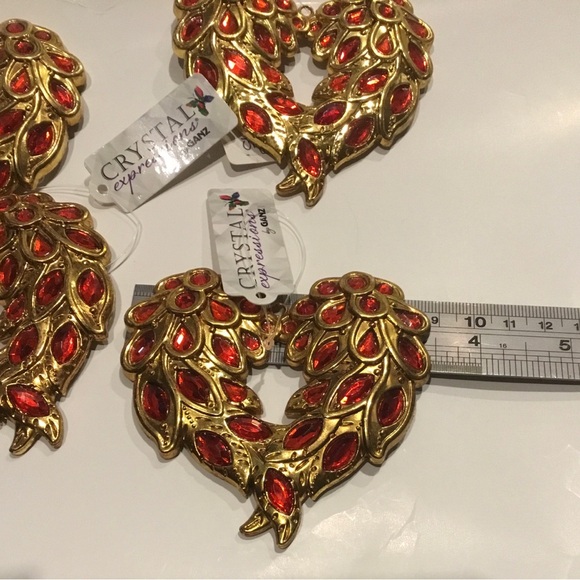 Crystal Expressions by Ganz Set of 4 decorations Gold tone - Picture 3 of 4